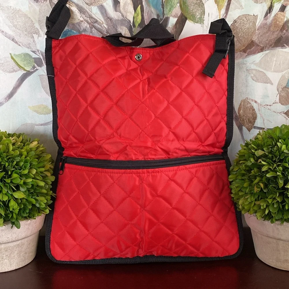 JL CHILDRESS ❤️RED❤️ QUILTED STROLLER TOTE 🍼BABY🍼 BAG 🌟NWT🌟